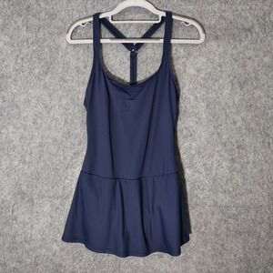 Lauren Ralph Swimsuit 6 Skirt One Piece Bathing Suit Upf 50 Padded Navy Vacation